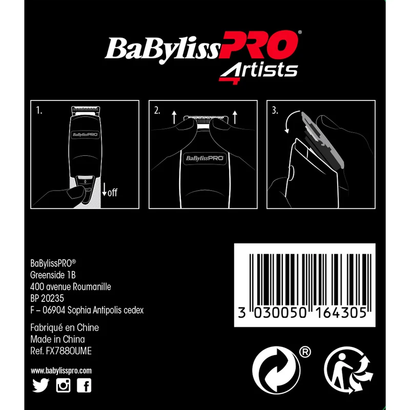 Babyliss Pro 4Artist Testina di Ricambio a U 30mm per FX7880 ROSE GOLD e FX8705E