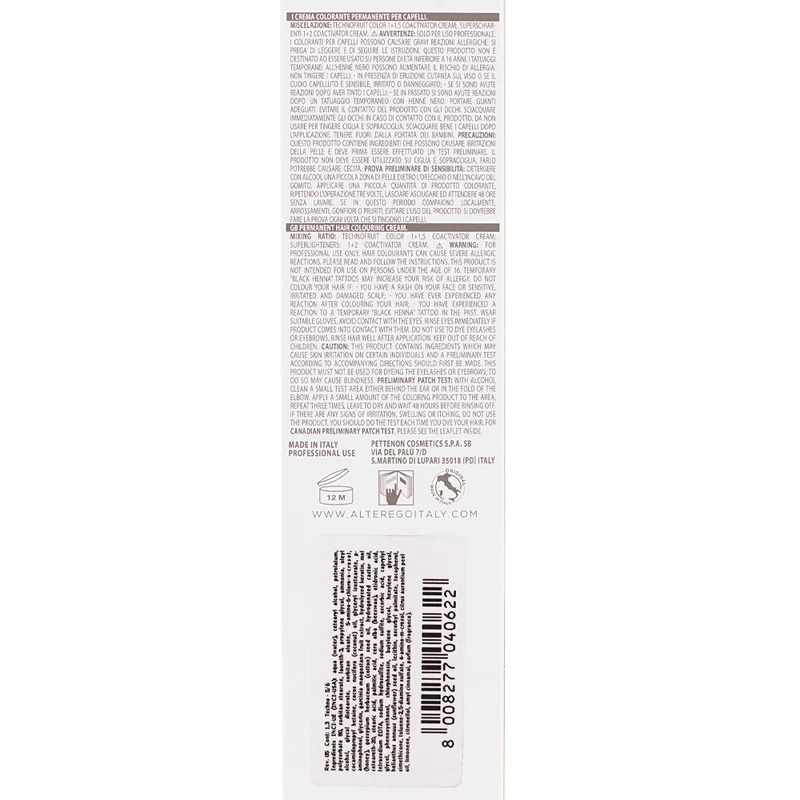 Alterego Technofruit Color 5/6 Castano Chiaro Rosso 100ml - colorazione permanente
