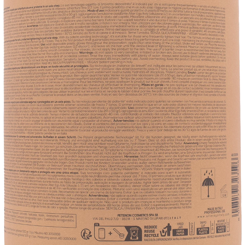 Alterego Blondego Gentle Protective Lightener 500gr - polvere decolorante viola compatta