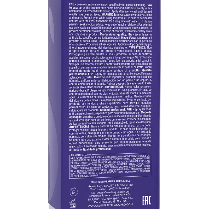 Alfaparf Milano Semi di Lino Blonde Anti-Yellow Spray 125ml - spray anti-giallo