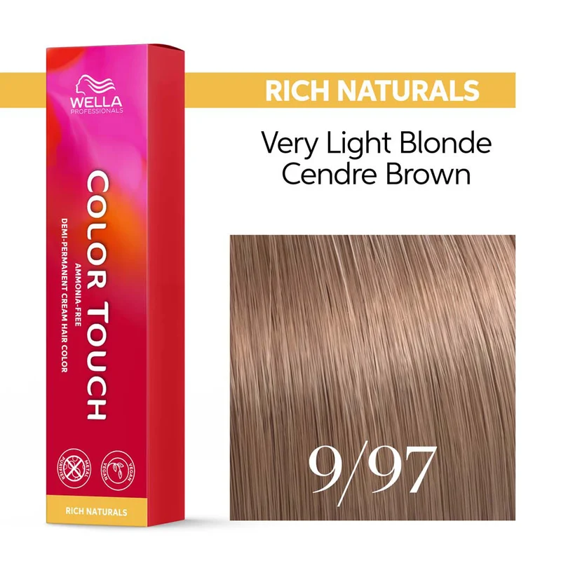 Wella Color Touch Rich Naturals 9/97 Biondo Chiarissimo Cendrè Sabbia 60ml - colore semipermanente senza ammoniaca