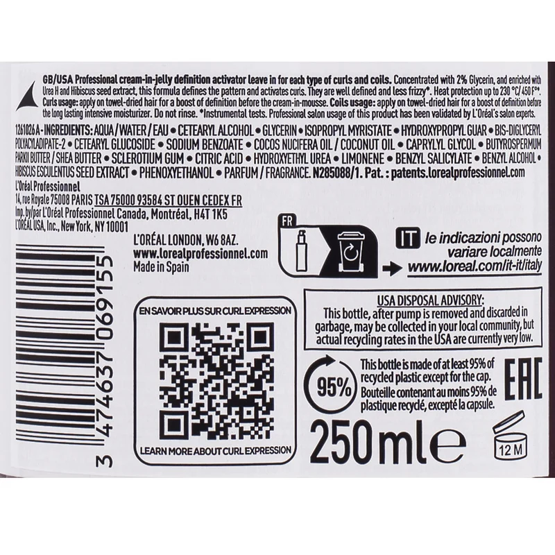 L'Oréal Professionnel Curl Expression Active Jell 250ml - gel attivatore ricci e mossi