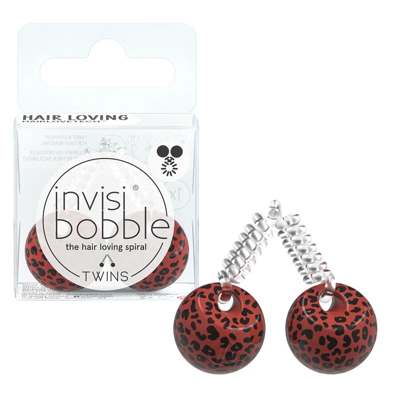 Invisibobble Twins Purrfection - elastico aperto con pallina laterale maculata