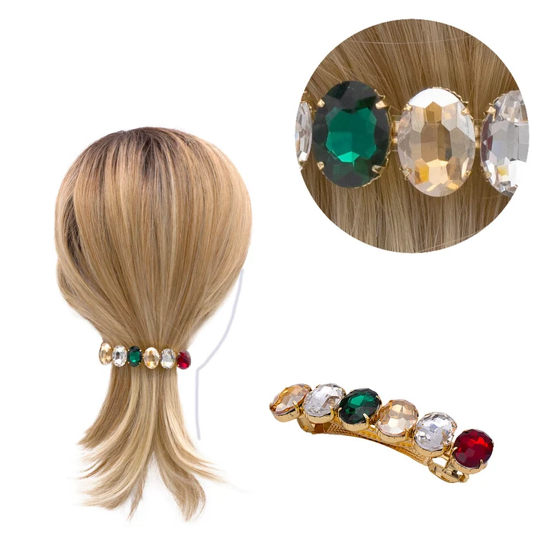 VIAHERMADA Clip per Capelli con Pietre Colorate