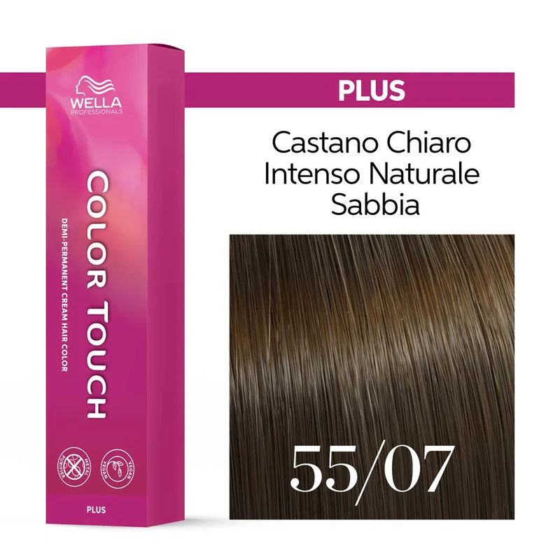 Wella Color Touch Plus 55/07 Castano Chiaro Intenso Naturale Sabbia 60ml - colore demi-permanente