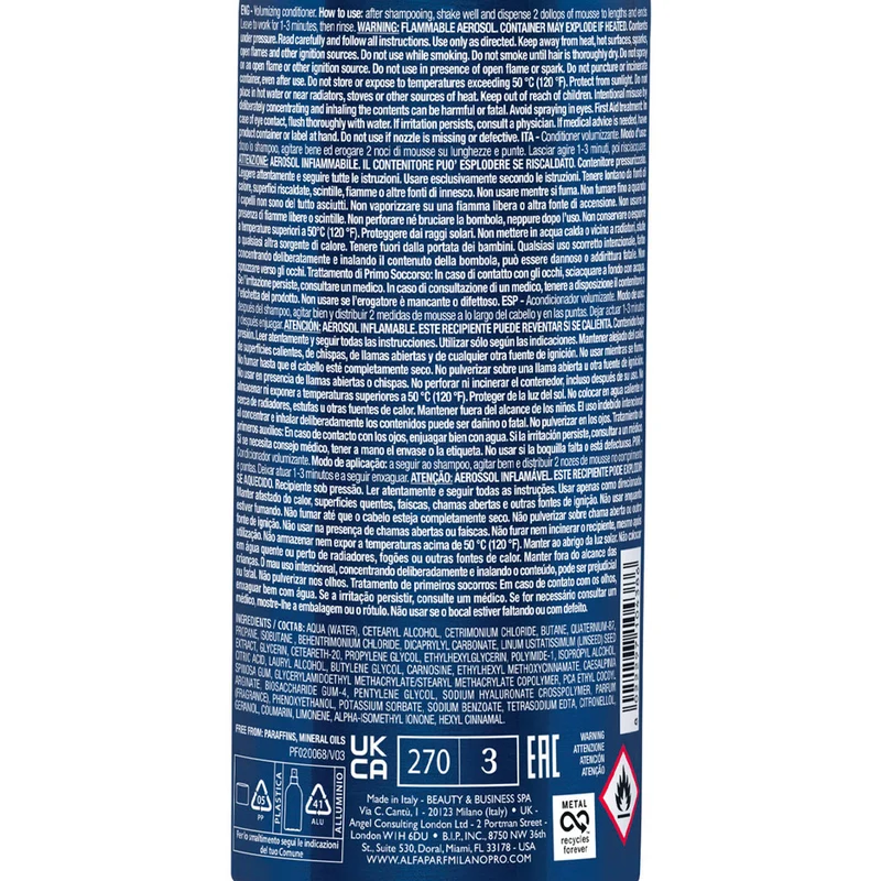 Alfaparf Milano Semi Di Lino Volume Volumizing Mousse Conditioner 200ml - balsamo volumizzante in mousse
