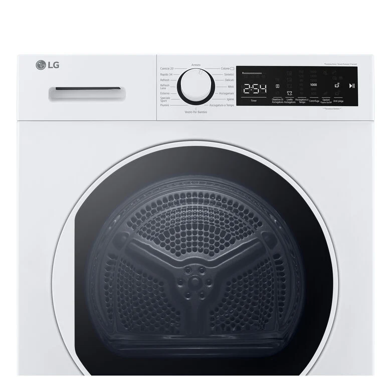 LG Asciugatrice RH80M3AV6R Capacità 8Kg, Classe A++, Tecnologia a Pompa di Calore