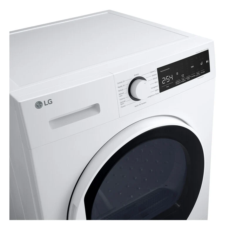LG Asciugatrice RH80M3AV6R Capacità 8Kg, Classe A++, Tecnologia a Pompa di Calore