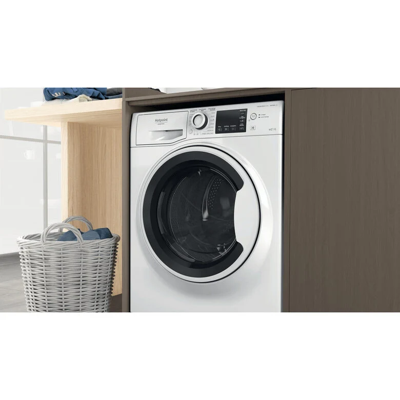Hotpoint NDB 10736 WA IT lavasciuga Libera installazione Caricamento frontale Bianco D