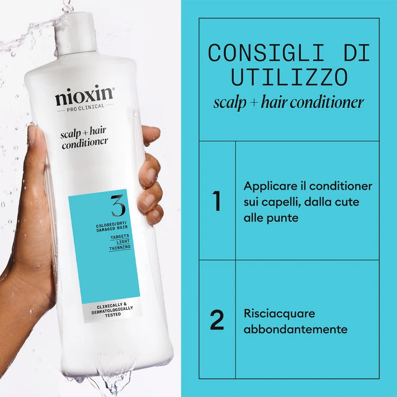 Nioxin Sistema 3 Scalp + Hair Conditioner 1000ml - balsamo anti assottigliamento lieve