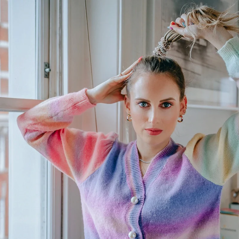 Invisibobble Slim Rosie Fortescue Pink Glass x8 - elastici a spirale per capelli fini