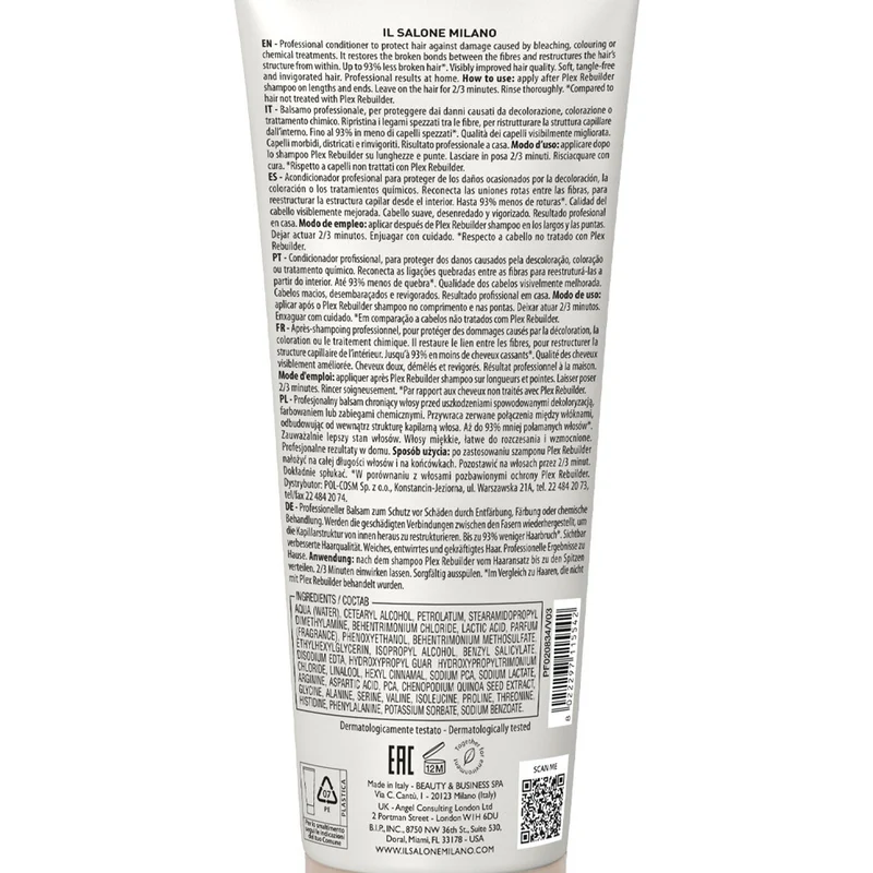 Alfaparf Milano Il Salone Plex Rebuilder Conditioner 250ml - balsamo ristrutturante per capelli rovinati