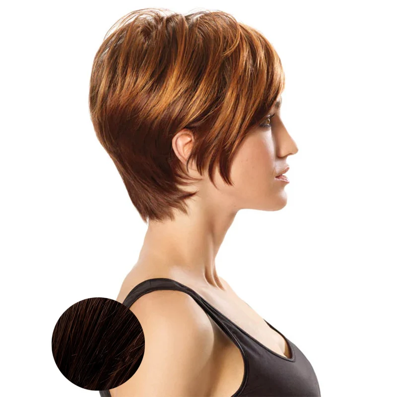 Hairdo Parrucca Angled Cut Castano Medio Ramato