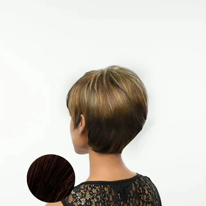 Hairdo Parrucca Angled Cut Castano Medio Ramato