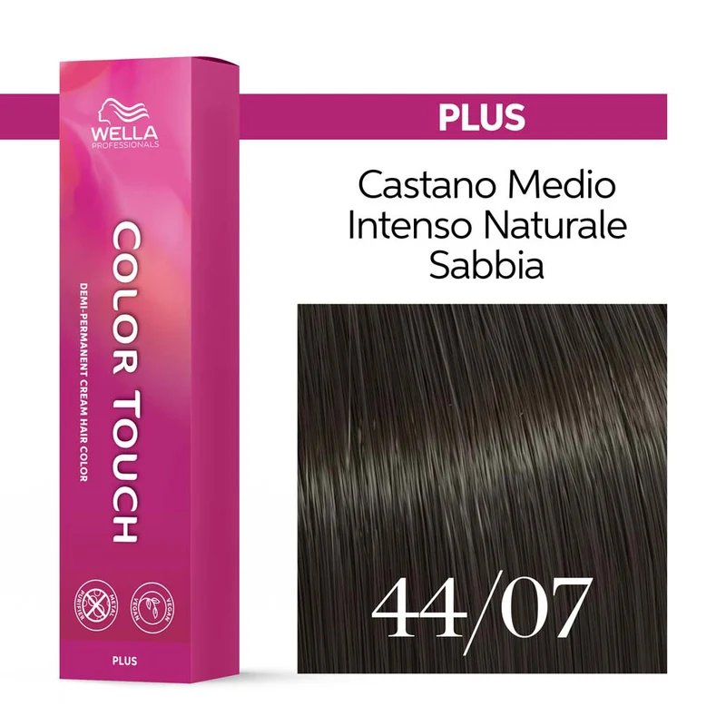 Wella Color Touch Plus 44/07 Castano Medio Intenso Naturale Sabbia 60ml - colore demi-permanente