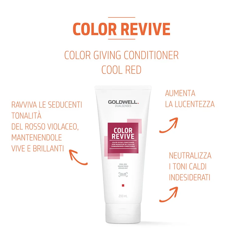 Goldwell Dualsenses Color Revive Cool Red Conditioner 200ml - balsamo per tutti i tipi di capelli rossi
