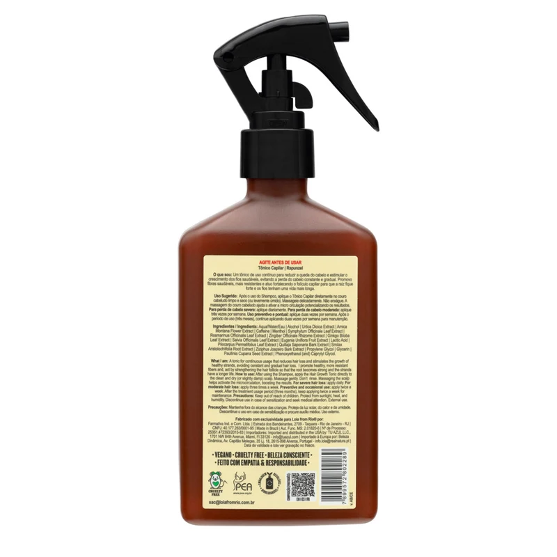 Lola From Rio Rapunzel Tonico do Crescimento 250ml - tonico anticaduta
