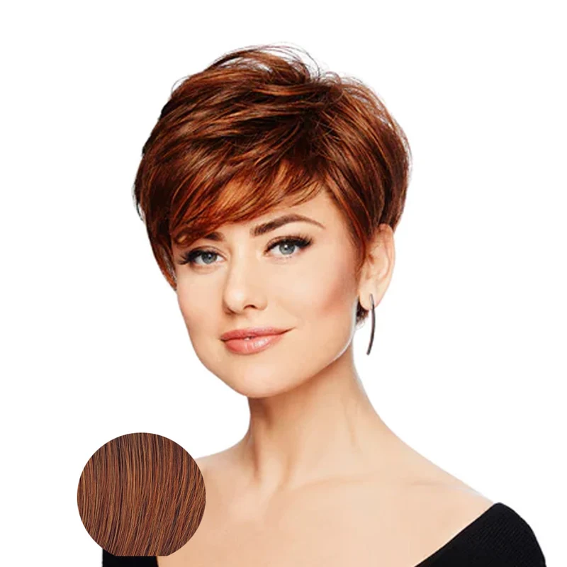 Hairdo Parrucca Perfect Pixie RL32/31 Castano Medio Rubino - parrucca taglio corto