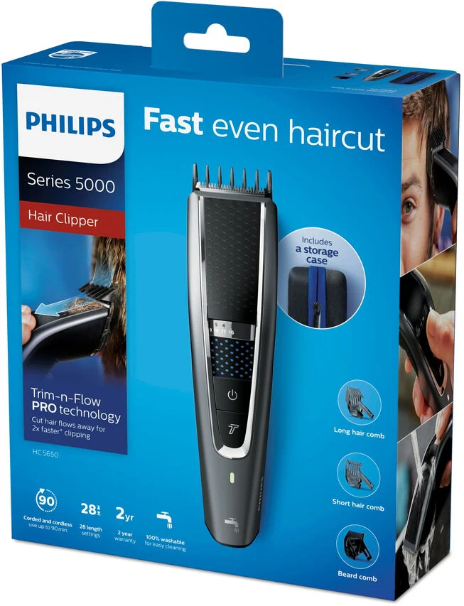 Philips 5000 series Tecnologia Trim-n-Flow PRO Regolacapelli lavabile