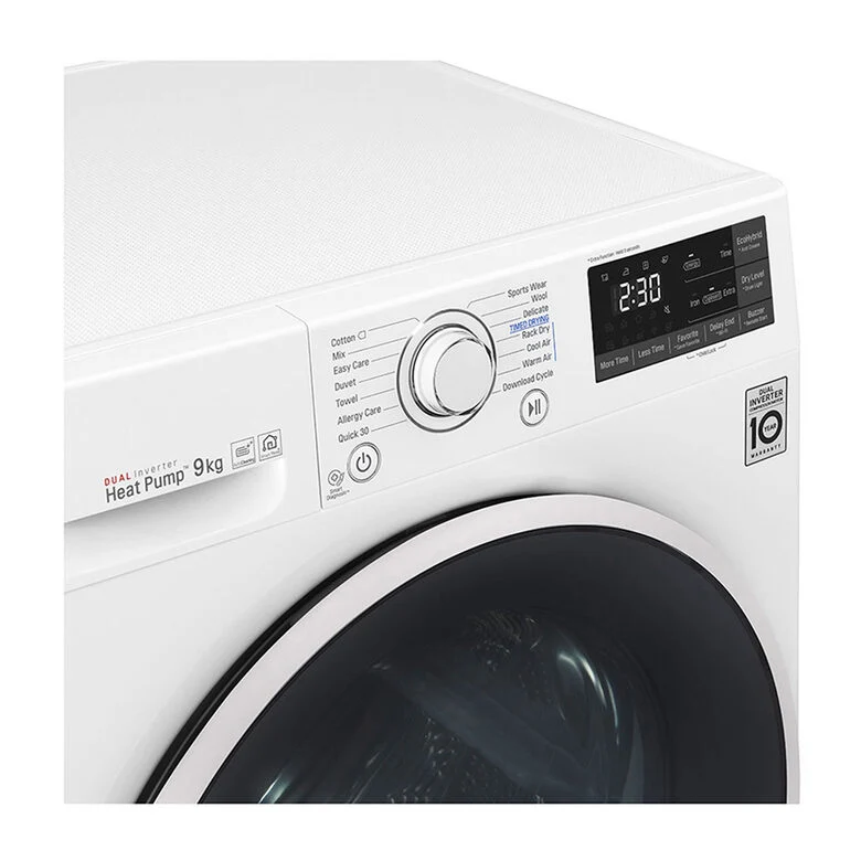 LG RH90V5AV6Q asciugatrice 9 kg Pompa di Calore Libera installazione Carica frontale A++
