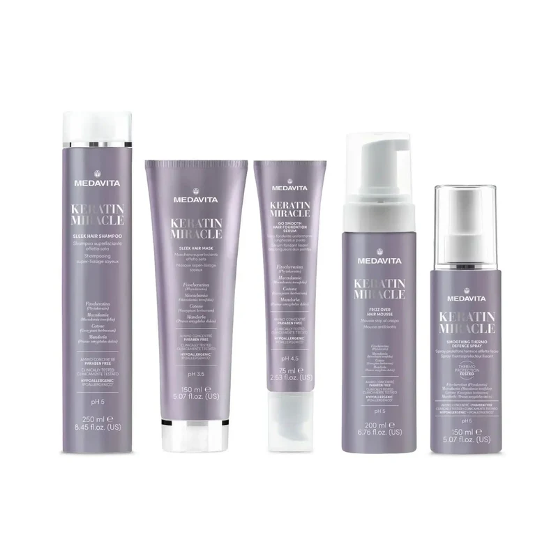 Medavita Keratin Miracle Smoothing Thermo Defence Spray 150ml – Spray Termoprotettore per Capelli Crespi