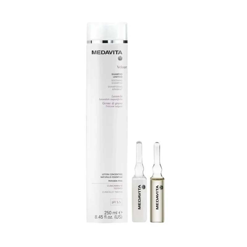 Medavita Velour Lozione Tranquillante 12x6ml – Fiale Calmanti per la Cute Sensibile e Irritata
