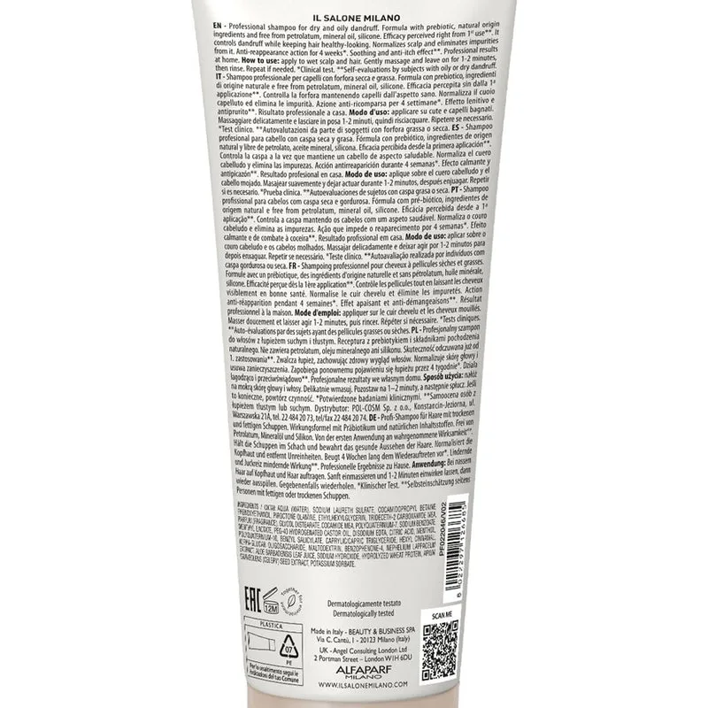 Alfaparf Milano Il Salone Scalp System Anti Dandruff Shampoo 250ml - shampoo antiforfora