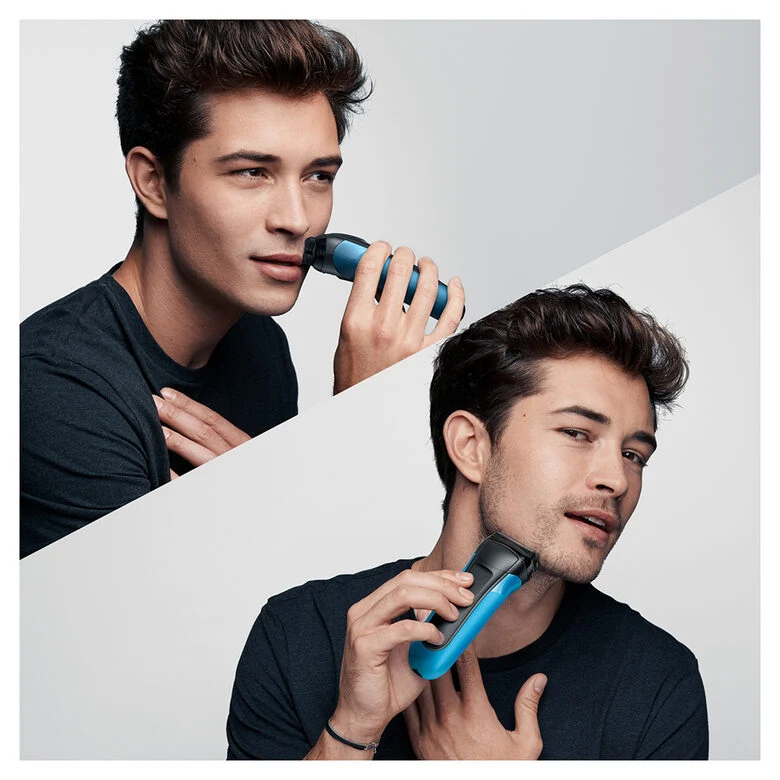 Braun Series 3 310BT Rasoio Trimmer Nero, Blu