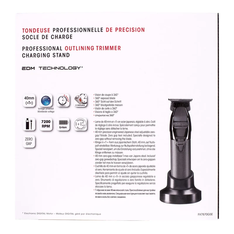 Babyliss Pro 4Artist GunSteelFx Skeleton Trimmer FX7870GSE - trimmer da rifinitura in metallo
