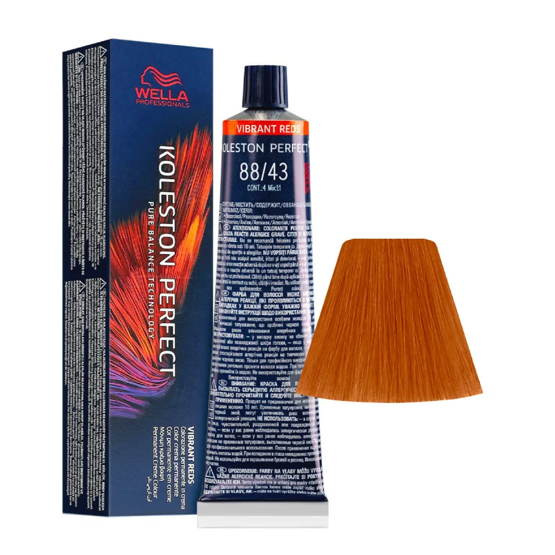 Wella Koleston Perfect Vibrant Reds 88/43 Biondo Chiaro Intenso Rame Dorato 60ml - colorazione permanente