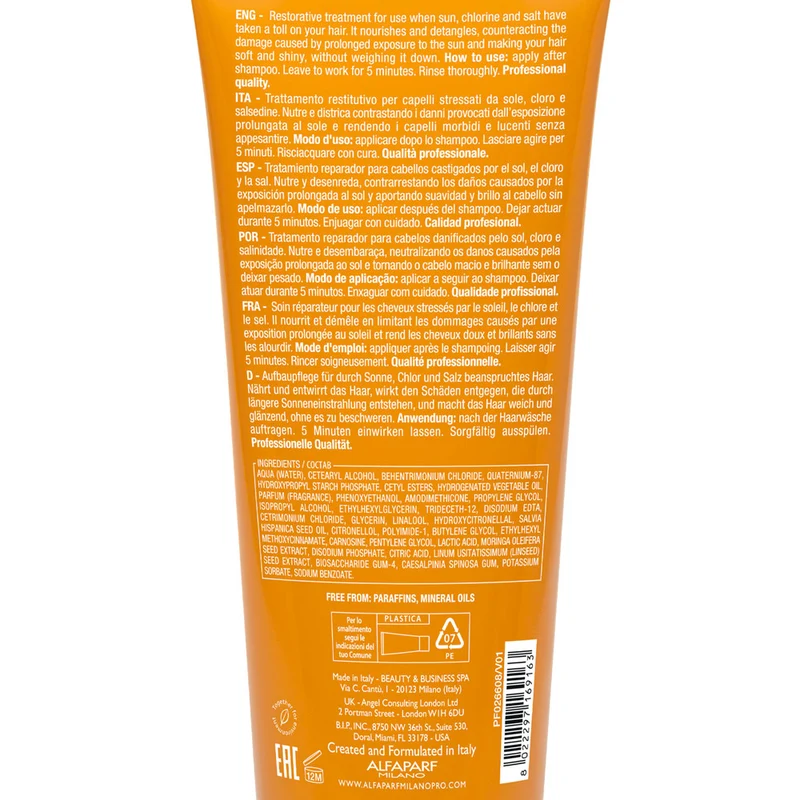 Alfaparf Milano Semi di Lino Sunshine After Sun Low Treatment 200ml - trattamento dopo sole