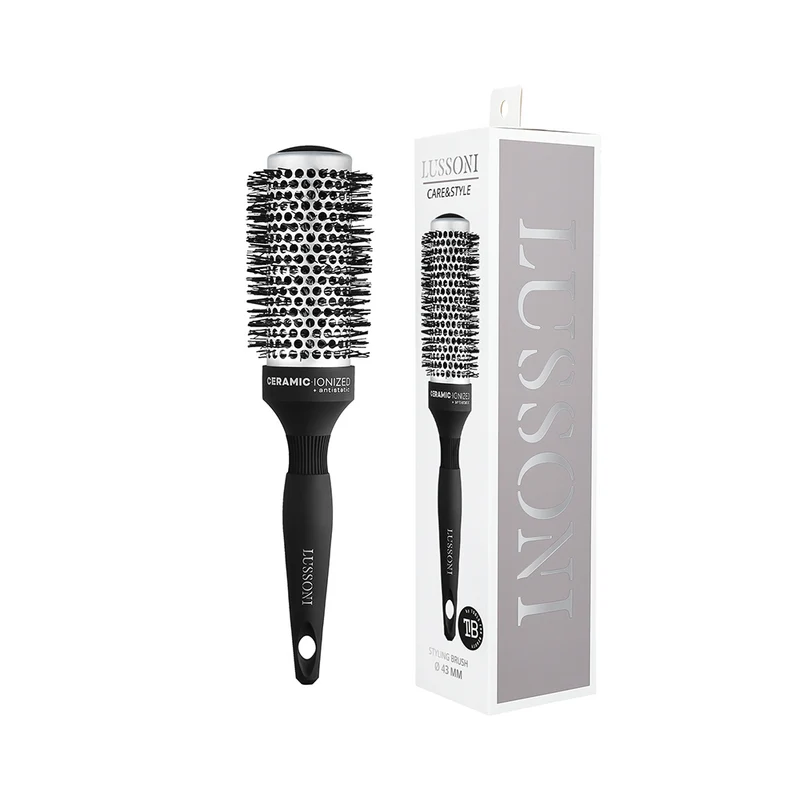 Lussoni Haircare Brush C&S Round Silver Styling 43mm - spazzola tonda