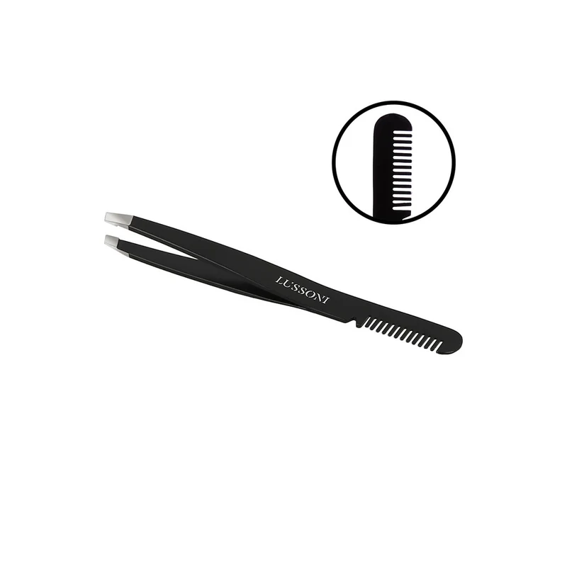 Lussoni Make Up Slant Tweezers With Comb 9.9cm - pinzette per sopracciglia con pettine