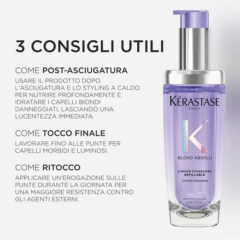 Kerastase Blond Absolu L'Huile Cicagloss Refill 75ml - ricarica olio capelli biondi
