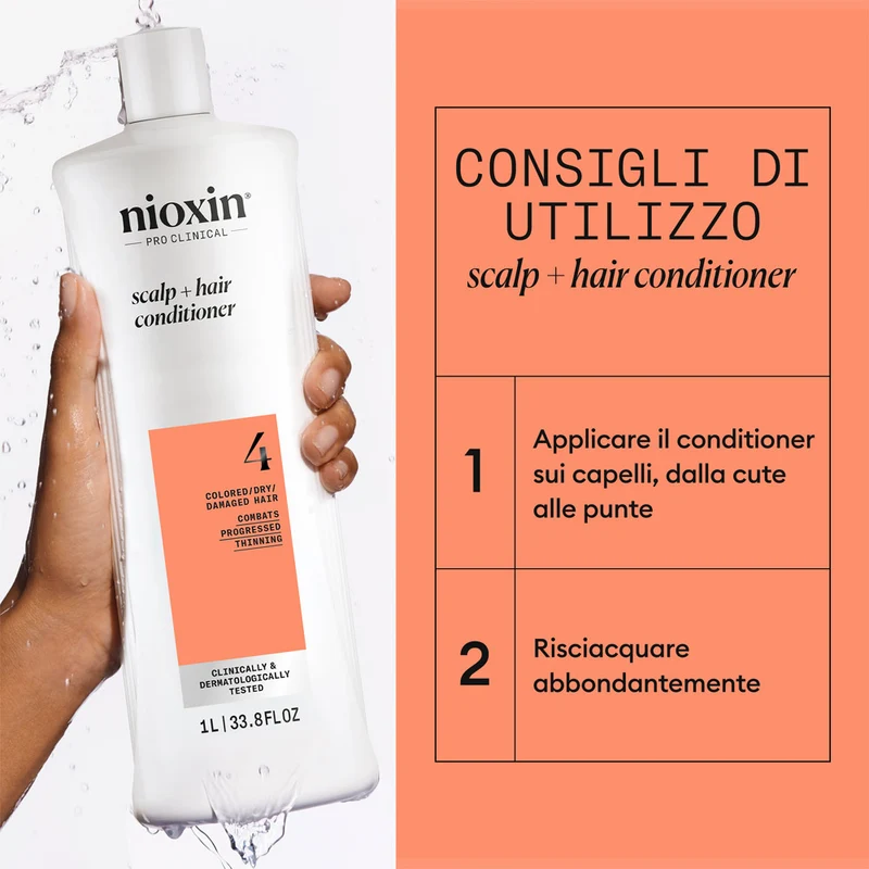 Nioxin Sistema 4 Scalp + Hair Conditioner 1000ml - balsamo anti assottigliamento avanzato