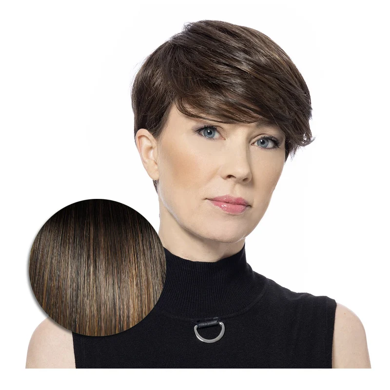 Hairdo Polished Pixie Parrucca Castano Medio Nocciola - parrucca taglio corto