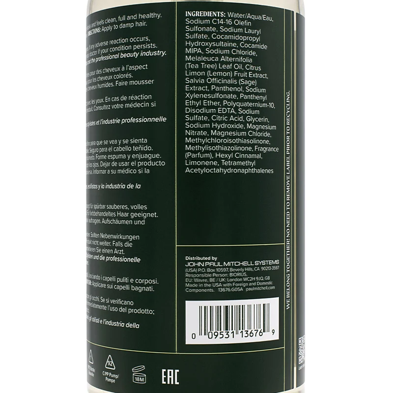 Paul Mitchell Tea Tree Scalp Care Regeniplex Shampoo 1000ml - shampoo volumizzante