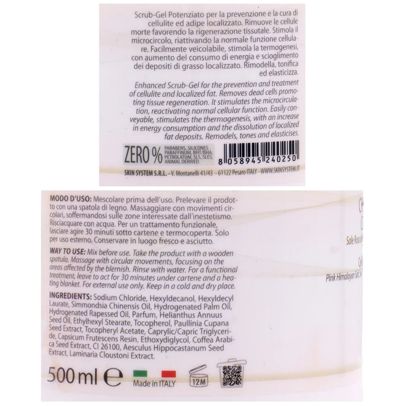 SkinSystem Cellulite and Reducing Himalaya Crystals 500ml - scrub multifunzionale