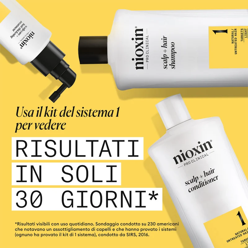 Nioxin Sistema 1 Scalp + Hair Shampoo 1000ml - shampoo anti assottigliamento lieve