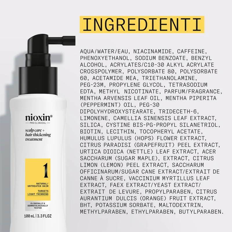 Nioxin Sistema 1 Scalp + Hair Thickening Serum 100ml - siero anti assottigliamento lieve