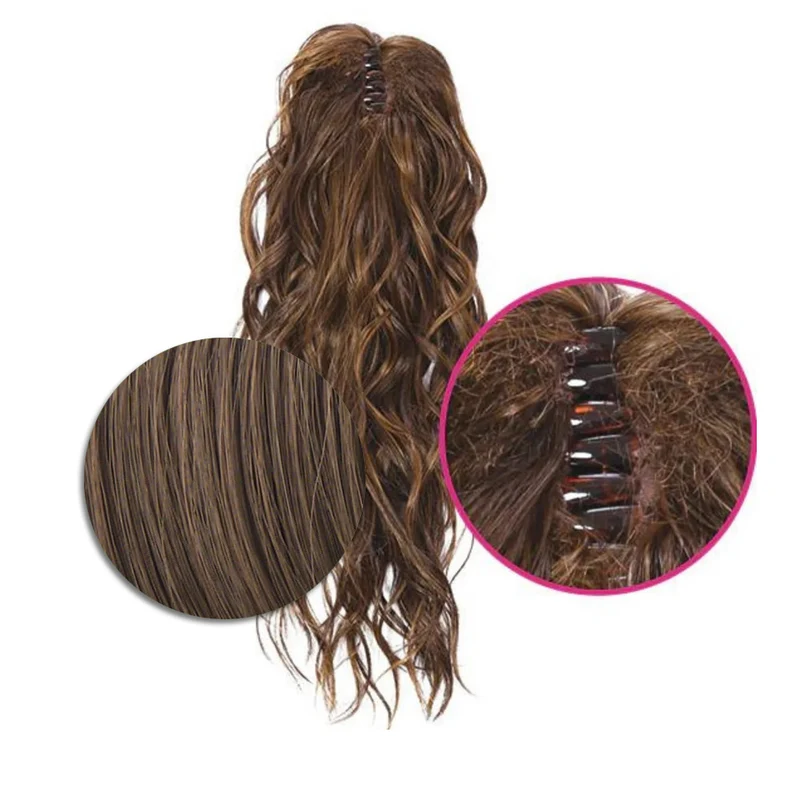 Hairdo Coda con Onde con Mollettone Castano Chiaro Dorato 46cm - coda onde