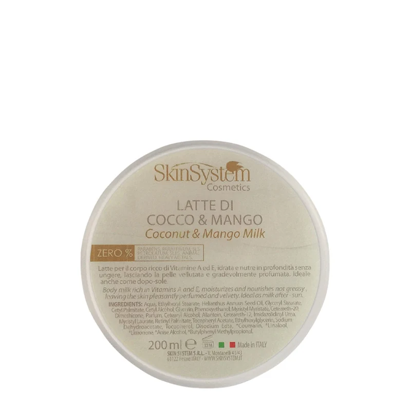 SkinSystem Coconut & Mango Milk 200ml - latte di cocco e mango