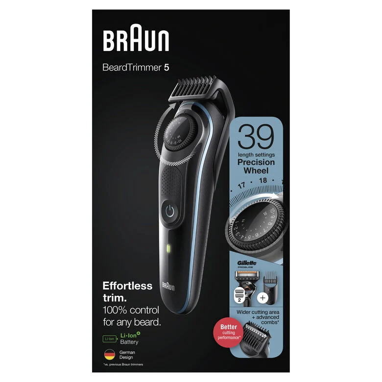 Braun BeardTrimmer 5 BT5340 Nero, Blu