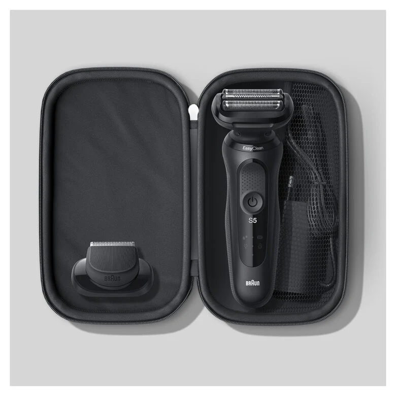 Braun Series 5 Rasoio Elettrico, Design Edition Con Custodia Da Viaggio - Nero