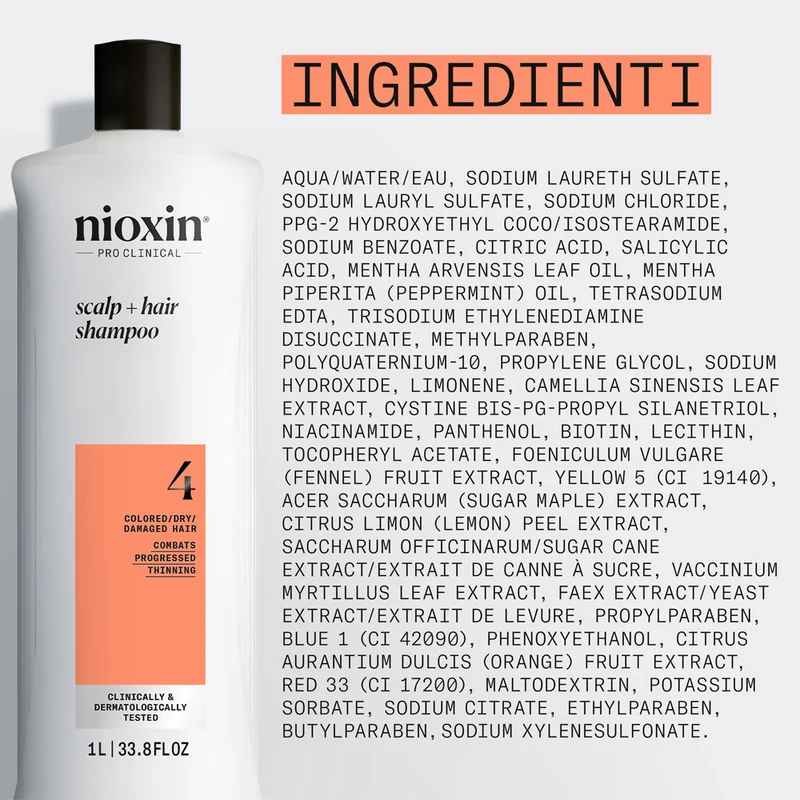 Nioxin Sistema 4 Scalp + Hair Shampoo 1000ml - shampoo fortificante capelli danneggiati