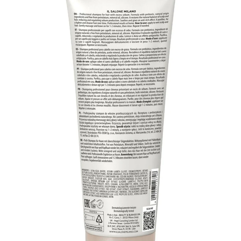 Alfaparf Milano Il Salone Scalp System Anti Sebum Shampoo 250ml - shampoo antisebo