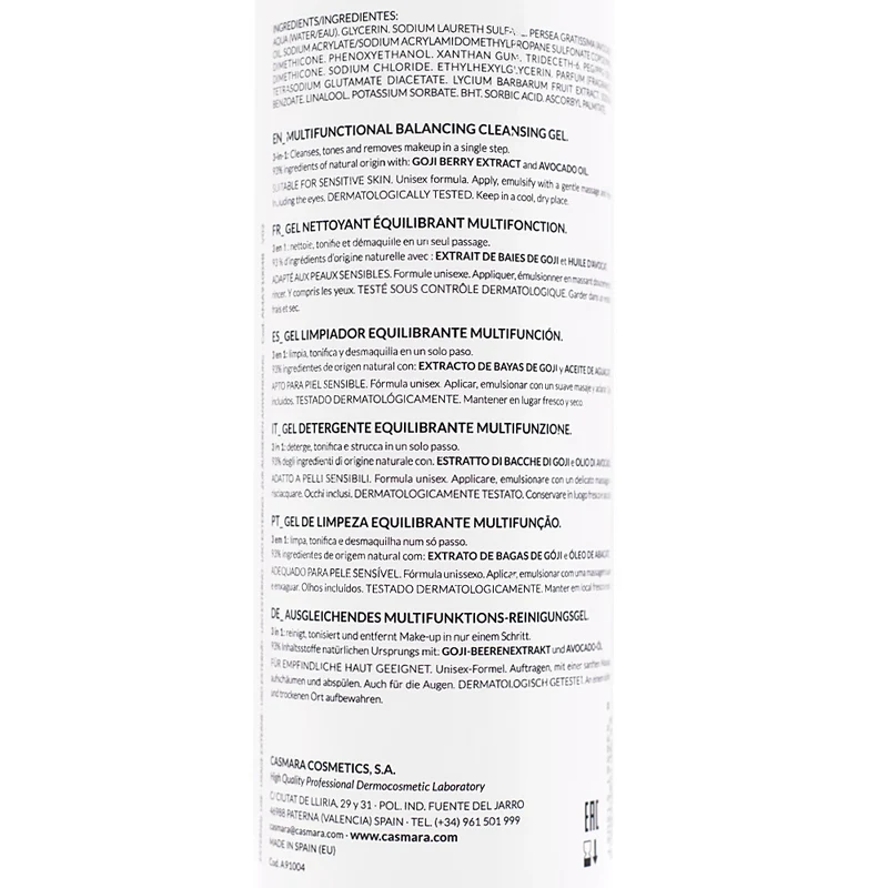 Casmara Balancing Cleanser 500ml - detergente viso pelle sensibile