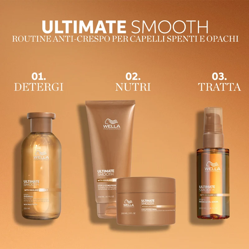 Wella Ultimate Smooth Shampoo 250ml - shampoo chelante anticrespo