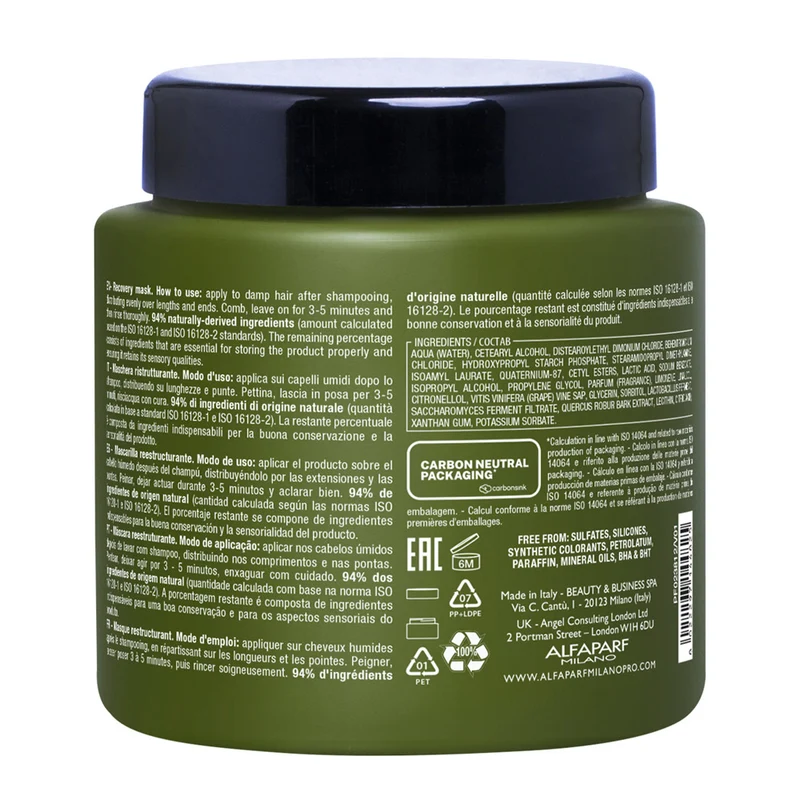 Alfaparf Milano Benvoleo Recovery Mask 450ml - maschera ristrutturante
