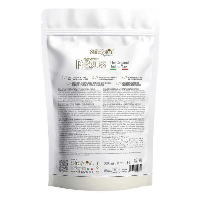SkinSystem Le Pebbles High Quality Brazilian Pebbles Wax White Vanilla Cream 800gr - cera brasiliana